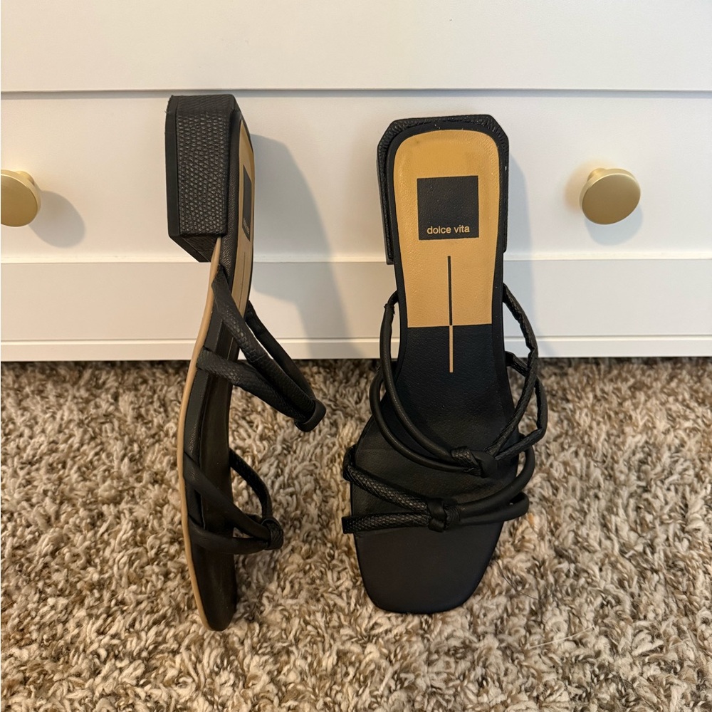 Dolce Vita Black Strappy Sandals - Picture 2 of 3